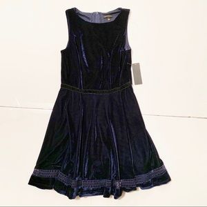 Jodi Kristopher Navy Blue Velvet Dress (Junior)